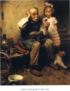 Two Cobblers Working Side By Side